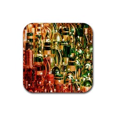 Candles Christmas Market Colors Rubber Coaster (square) 