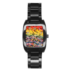 Car Painting Modern Art Stainless Steel Barrel Watch by Nexatart