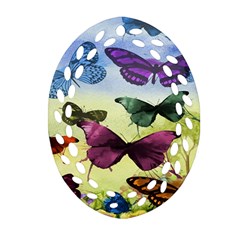 Butterfly Painting Art Graphic Ornament (oval Filigree) by Nexatart