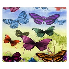 Butterfly Painting Art Graphic Double Sided Flano Blanket (small)  by Nexatart