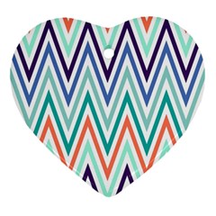 Chevrons Colourful Background Ornament (heart)