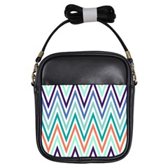 Chevrons Colourful Background Girls Sling Bags by Nexatart