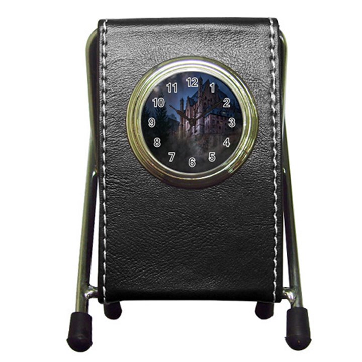 Castle Mystical Mood Moonlight Pen Holder Desk Clocks