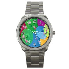 Chinese Umbrellas Screens Colorful Sport Metal Watch