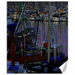 Christmas Boats In Harbor Canvas 20  X 24   by Nexatart