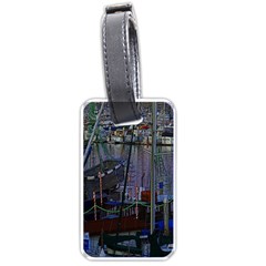 Christmas Boats In Harbor Luggage Tags (one Side) 