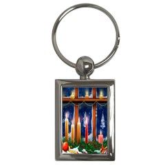 Christmas Lighting Candles Key Chains (rectangle)  by Nexatart