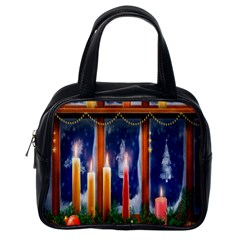 Christmas Lighting Candles Classic Handbags (one Side) by Nexatart