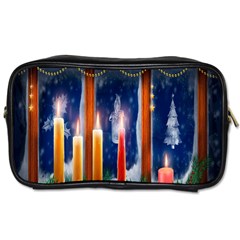 Christmas Lighting Candles Toiletries Bags by Nexatart