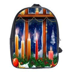 Christmas Lighting Candles School Bags (xl)  by Nexatart