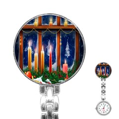 Christmas Lighting Candles Stainless Steel Nurses Watch