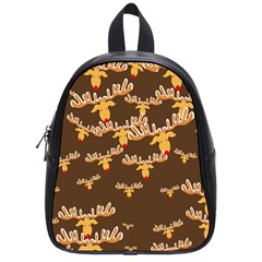 Christmas Reindeer Pattern School Bags (small)  by Nexatart
