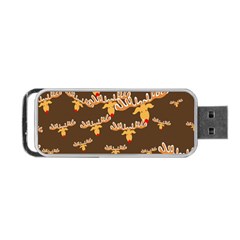 Christmas Reindeer Pattern Portable Usb Flash (two Sides) by Nexatart