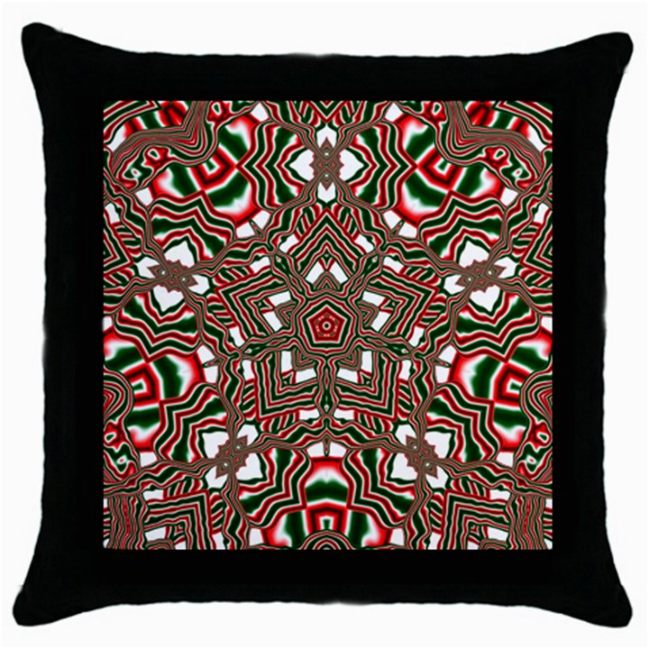 Christmas Kaleidoscope Throw Pillow Case (Black)