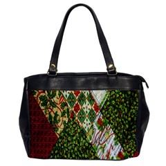 Christmas Quilt Background Office Handbags