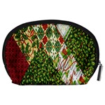 Christmas Quilt Background Accessory Pouches (Large)  Back