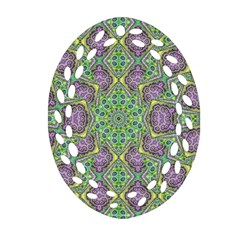 Modern Ornate Geometric Pattern Oval Filigree Ornament (two Sides) by dflcprints