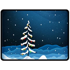 Christmas Xmas Fall Tree Fleece Blanket (large)  by Nexatart