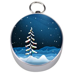 Christmas Xmas Fall Tree Silver Compasses by Nexatart