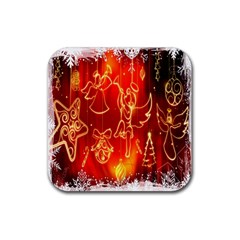 Christmas Widescreen Decoration Rubber Coaster (square)  by Nexatart