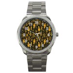 Christmas Background Sport Metal Watch Front