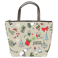 Christmas Xmas Pattern Bucket Bags by Nexatart