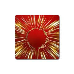 Christmas Greeting Card Star Square Magnet by Nexatart