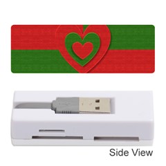 Christmas Fabric Hearts Love Red Memory Card Reader (stick)  by Nexatart