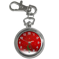 Christmas Modern Day Snow Star Red Key Chain Watches by Nexatart