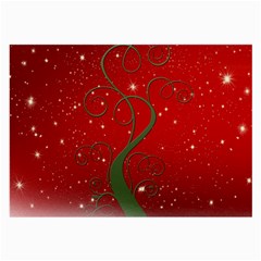 Christmas Modern Day Snow Star Red Large Glasses Cloth (2-side) by Nexatart