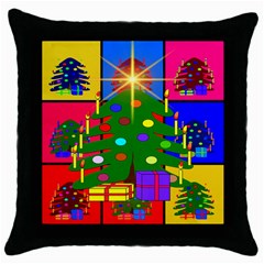 Christmas Ornaments Advent Ball Throw Pillow Case (black) by Nexatart