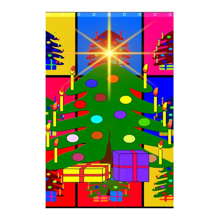 Christmas Ornaments Advent Ball Shower Curtain 48  x 72  (Small) 