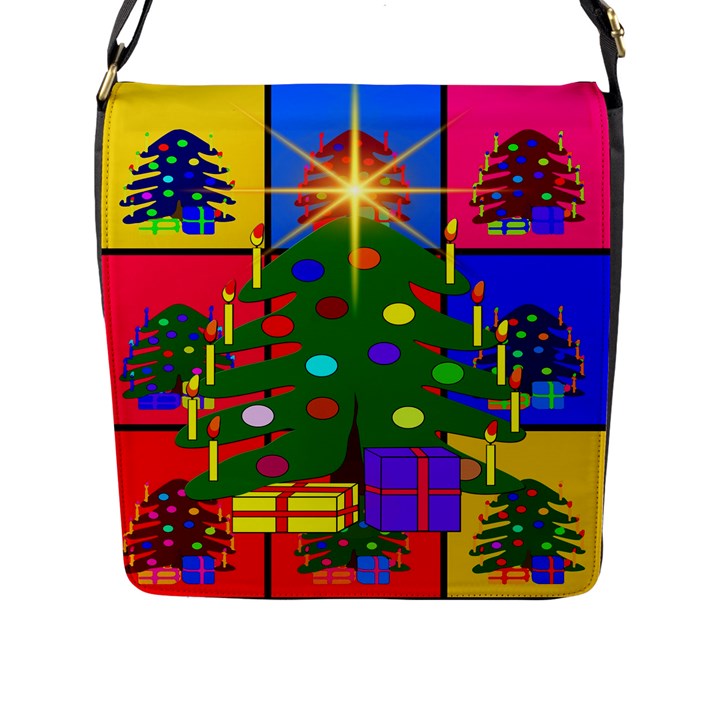 Christmas Ornaments Advent Ball Flap Messenger Bag (L) 