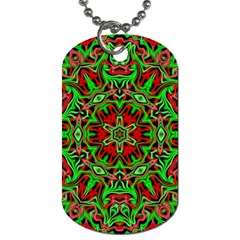 Christmas Kaleidoscope Pattern Dog Tag (one Side) by Nexatart