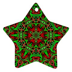 Christmas Kaleidoscope Pattern Star Ornament (two Sides) by Nexatart