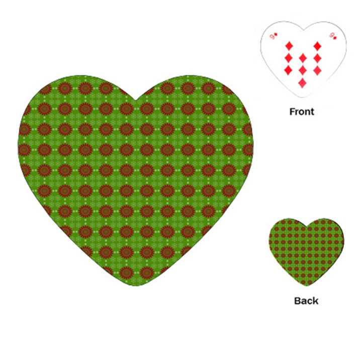 Christmas Paper Wrapping Patterns Playing Cards (Heart) 