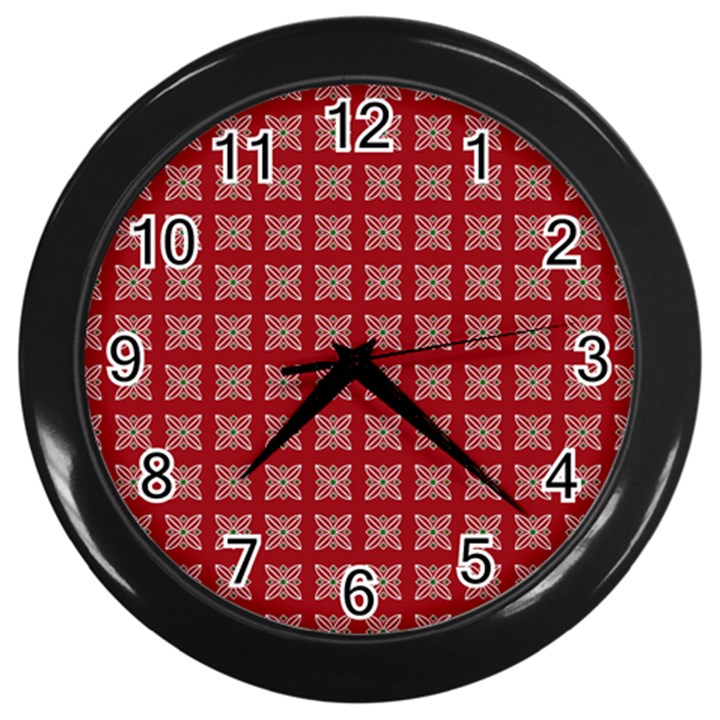 Christmas Paper Pattern Wall Clocks (Black)