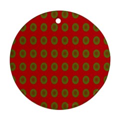 Christmas Paper Wrapping Paper Round Ornament (two Sides)