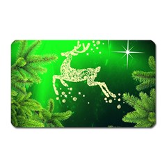 Christmas Reindeer Happy Decoration Magnet (rectangular) by Nexatart