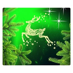 Christmas Reindeer Happy Decoration Double Sided Flano Blanket (small) 