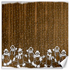 Christmas Snowmen Rustic Snow Canvas 12  X 12   by Nexatart