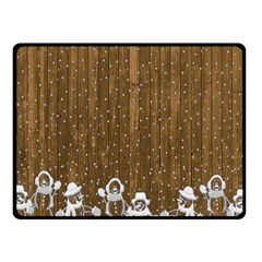 Christmas Snowmen Rustic Snow Fleece Blanket (small) by Nexatart