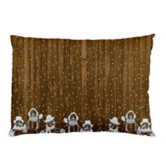 Christmas Snowmen Rustic Snow Pillow Case (two Sides) by Nexatart