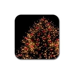 Christmas Tree Rubber Square Coaster (4 Pack)  by Nexatart