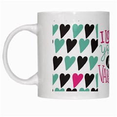 I Love You My Valentine (white) Our Two Hearts Pattern (white) White Mugs by FashionFling