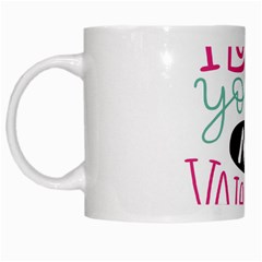 I Love You My Valentine (white) Our Two Hearts Pattern (white) White Mugs by FashionFling