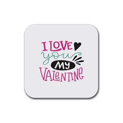 I Love You My Valentine (white) Our Two Hearts Pattern (white) Rubber Coaster (square) 