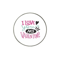 I Love You My Valentine (white) Our Two Hearts Pattern (white) Hat Clip Ball Marker (10 Pack)