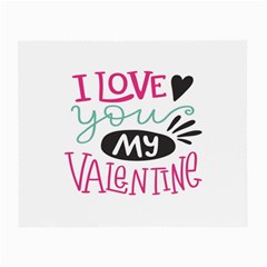 I Love You My Valentine (white) Our Two Hearts Pattern (white) Small Glasses Cloth