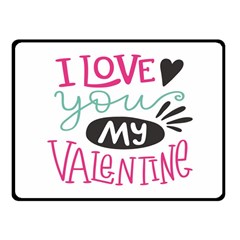 I Love You My Valentine (white) Our Two Hearts Pattern (white) Fleece Blanket (small) by FashionFling